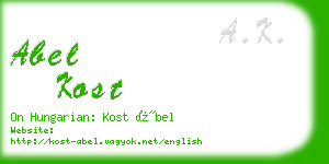 abel kost business card